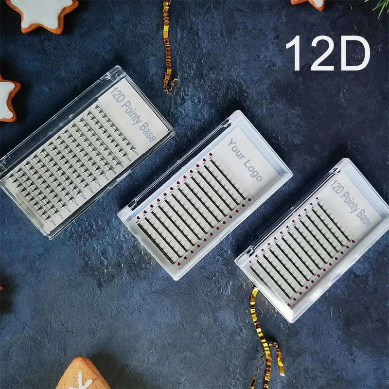 

12D Pointy Base Hand Woven Soft and Light 12D Sharp Stem False Eyelashes Volume Lashes Extension Premade Fans
