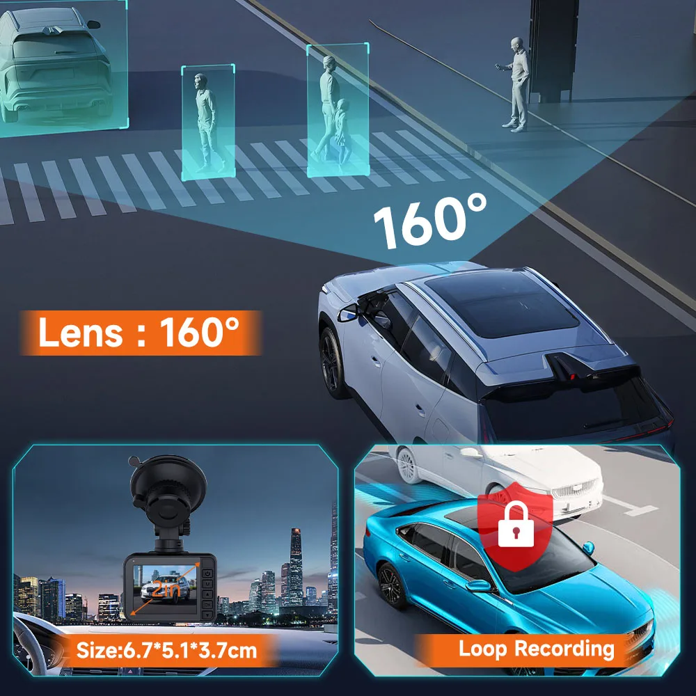 Soybean ZD35 Action Video Cameras WiFi HD 1080P 2.0" Screen 160&deg; Wide Angle Night Vision Car DVR Video Sports Recording Dashcam