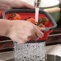 Panier de lavage de légumes pliable, filtre de fruits et légumes, passoire Portable, égouttoir pliable, accessoires de cuisine, Gadgets, nouveau 2