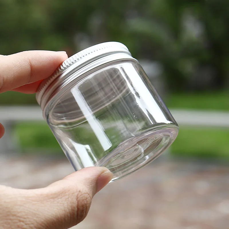 5Pcs 20/30/50/80/100/120/150 ml Empty Plastic PET Clear Cosmetic Jars Makeup Clear Storage Jars Face Cream Sample Pot Containers