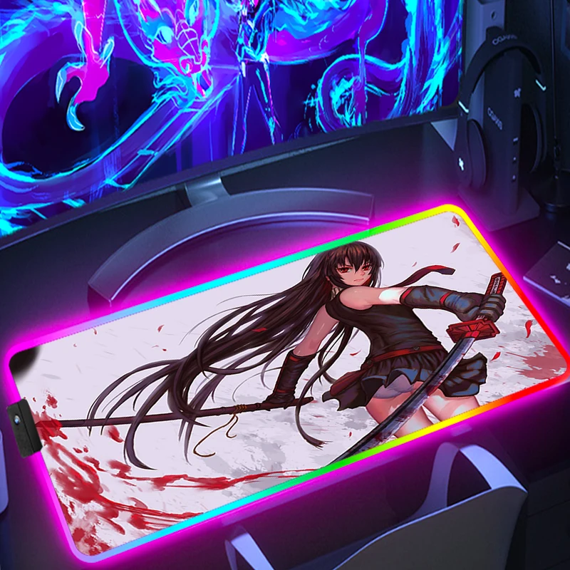 

Desk Carpet Akame Ga Kill Pc Gamer Big Mouse Pad With Rgb Computer Table Mousepad Anime Backlit Mat Deskpad Keyboard Mause Xxl