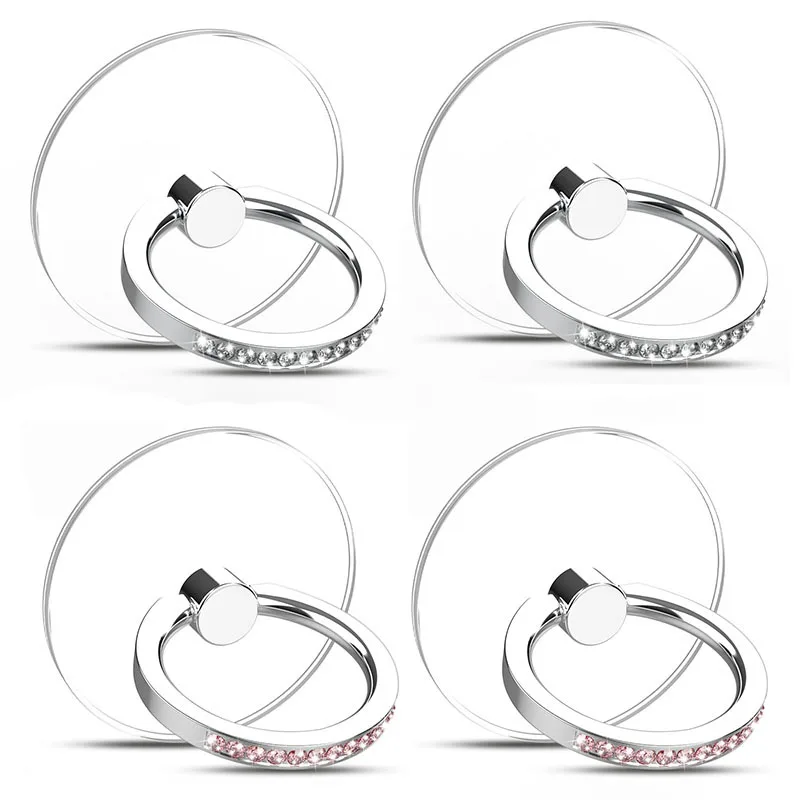 Điện Thoại Giá Đỡ Chiếc Nhẫn Đứng Kim Cương Trong Suốt Kẹp Ngón Clear 360 ° Độ Chân Đế Tương Thích iPhone flexible phone holder Holders & Stands
