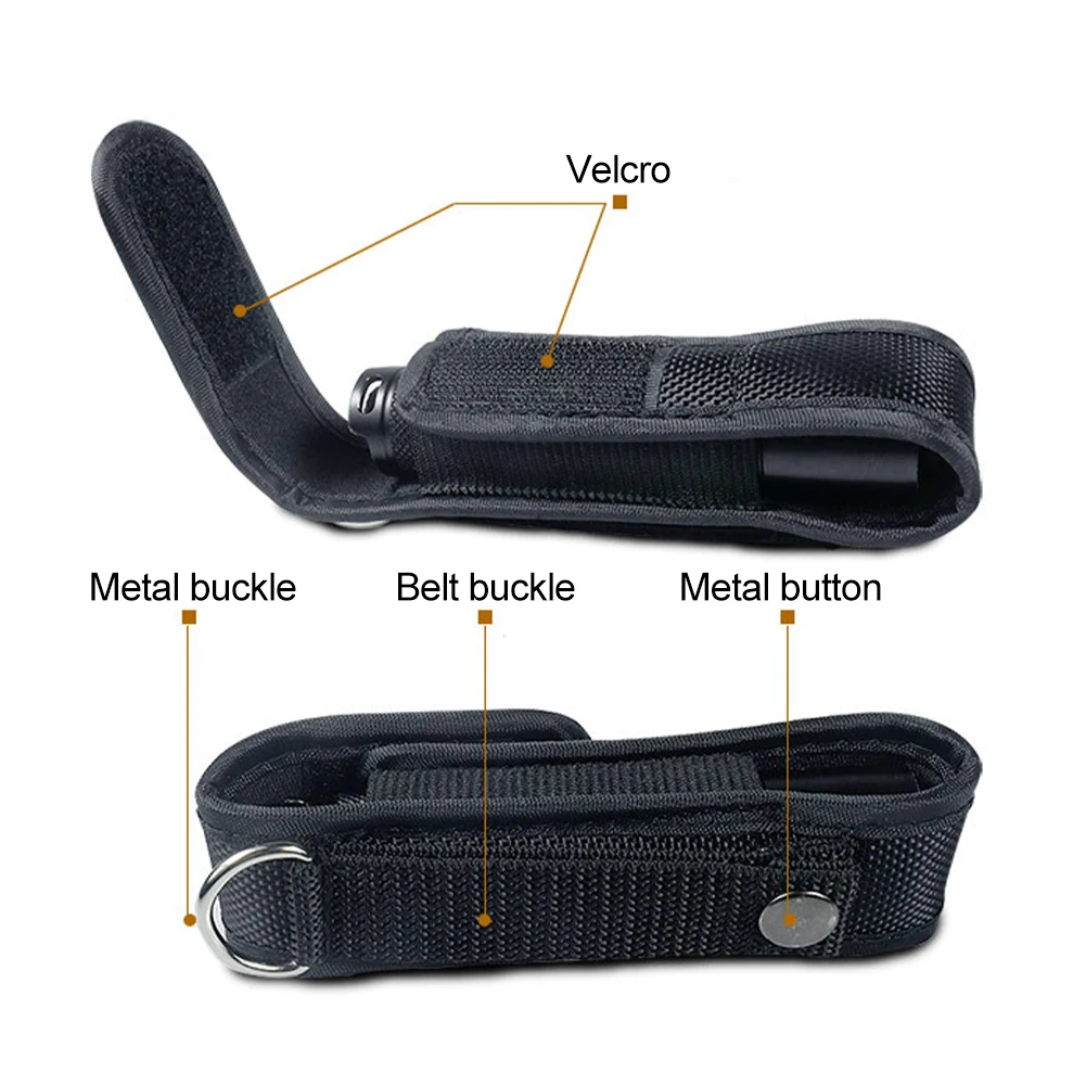 Tactical Molle Flashlight 1680D Nylon Torch Holster Waist Bag Outdoor Camping Hunting Hiking Accessories 2
