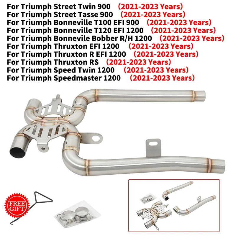 

Slip On Motorcycle Exhaust Link Pipe For Triumph Street Speed Twin 900 Bonneville Bobber Thruxton R Speedmaster T100 T120 1200