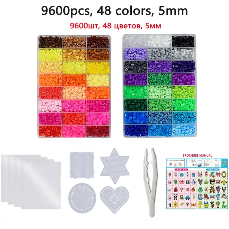 72 Farben 5 mm/2,6 mm Set Schmelzperlen Pixel Art Puzzle Hama Perlen Diy 3D Puzzles Handgemachtes Geschenk Sicherungsperlen Kit Eisenperlen Spielzeug – Detail 6