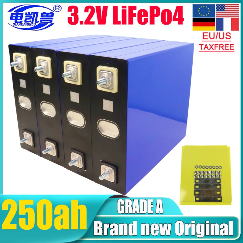 

1-16pcs brand new 3.2V 250ah Lifepo4 battery DIY12V 24V 48V RV golf cart marine solar storage lithium iron phosphate battery