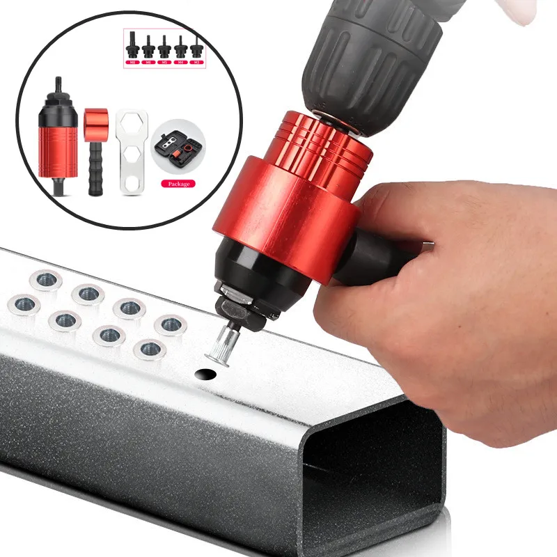 Rivet Gun Rivet Gun Set Rivet Nut Tool Rivet Nut Gun Riveting M3~M8 Cordless Rivet Drill Electric Adapter Insert Nut Tool Manual And Electric Mode