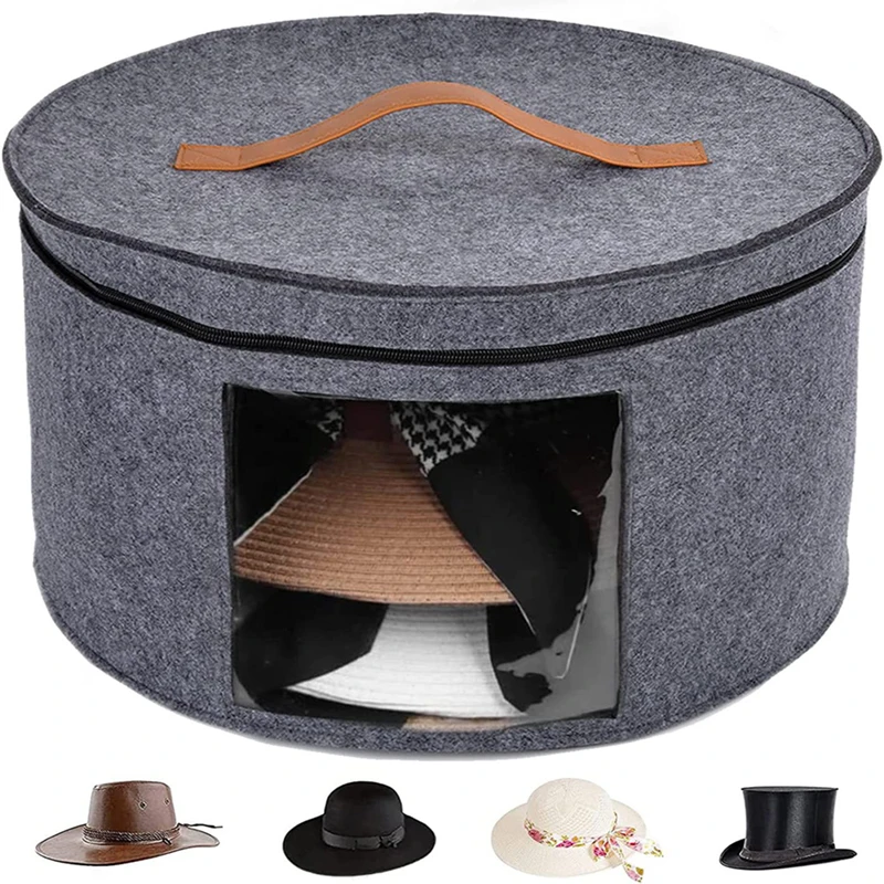 Hat Case For Travel Round Hat Boxes With Lids Large Hat Storage Box Hat  Holder Box Transparent Window Hat Storage Organizer For - AliExpress