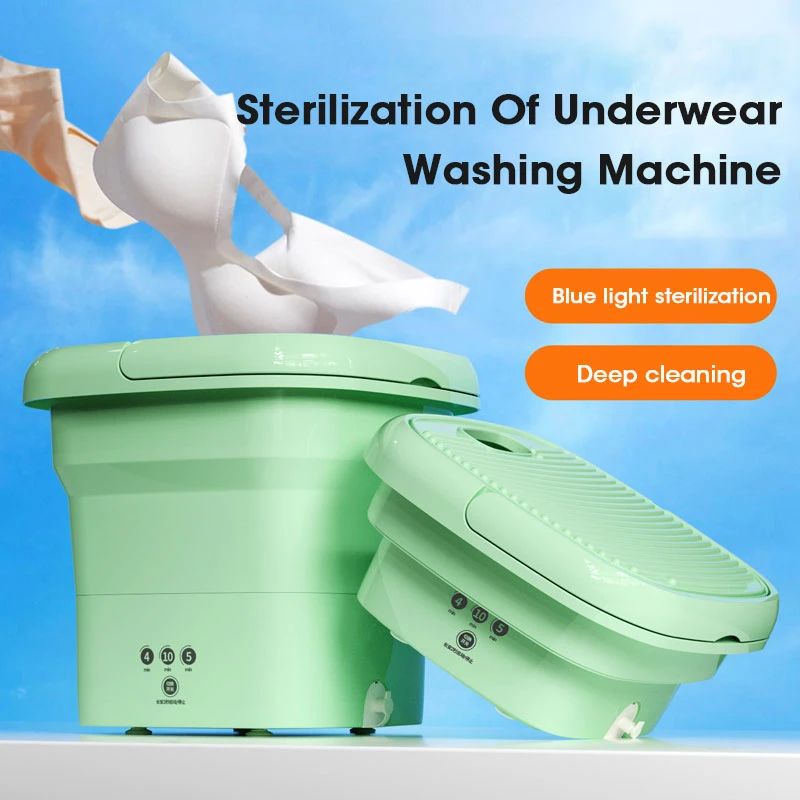 Folding Portable Washing Machine With Dryer Bucket for Clothes Socks