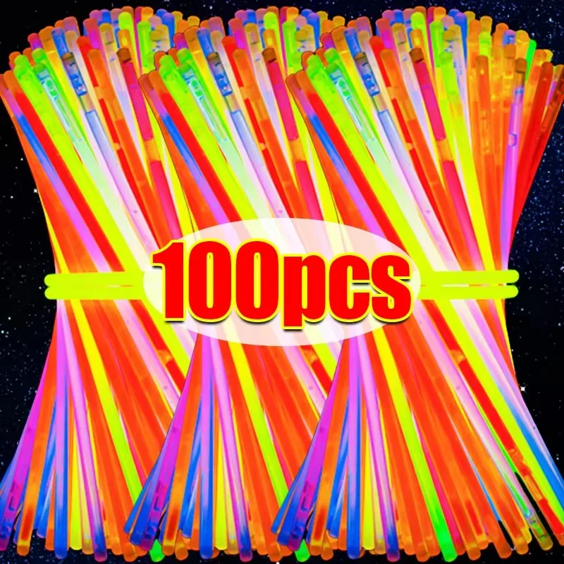 10/100Pcs Fluorescence Glow Sticks Party Multicolor Bendable Glow Bracelet Party Supplies glow sticks glow in the dark bracelet