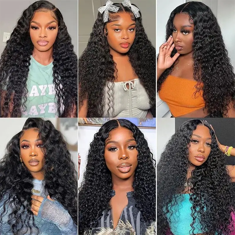 13x4 HD Lace Frontal Human Hair Wig Deep Curly Wave Lace Front Human Hair Wigs 5x5 Glueless Wig Wigs on Clearance Sale 6