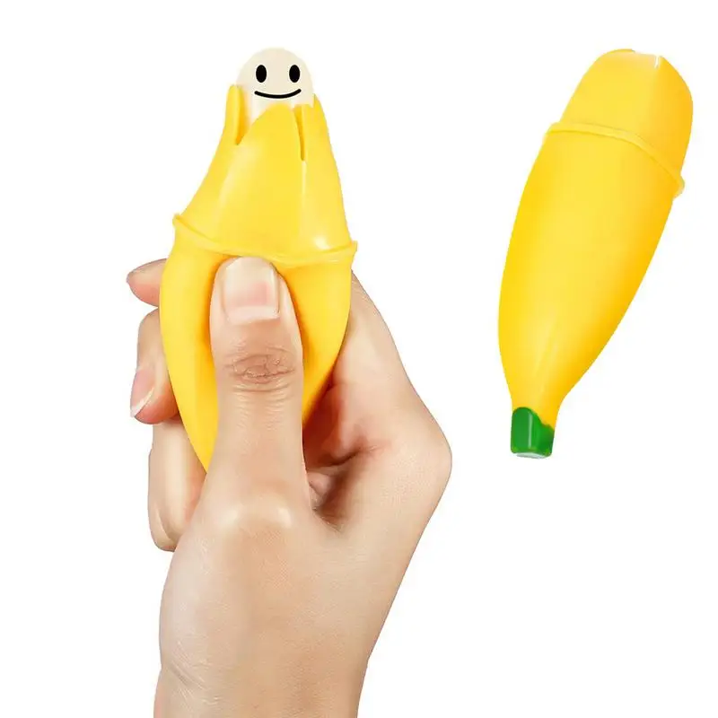 

Banana Toys Elastic Simulation Peeling Banana Squeeze Toy Healing Fun Stress Reliever Anti-stress For Teens Adults