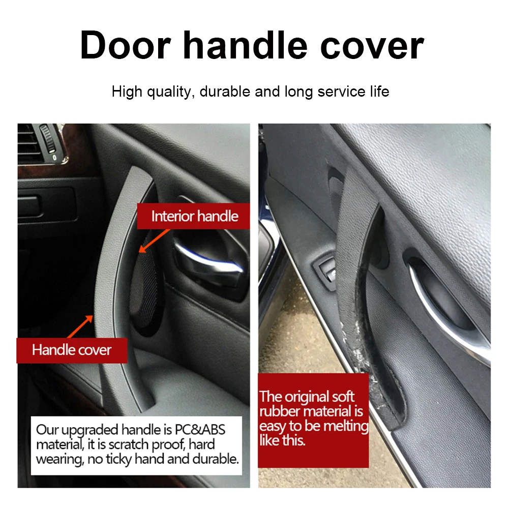 Interior Door Panel Pull Trim Cover Easy Installation Armrest Car Left Door Handle for BMW E90 E91 316318/320/325/328/330/335