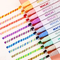 6/12 Colors Double-ended Magic Color Changing Highlighter Pen Diary Scrapbook Planner Painting DIY Doodles Graffiti Art Marker 1