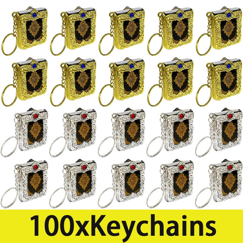 

100Pcs Mini Quran Keychain Hanging Decor Islamic Decor Wallet Keychain Accessories Ornament