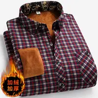 Winter Men's Fleece-lined Long Sleeve Shirt Business Casual Fashion Comfortable Non Ironing Versatile Top