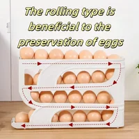 Large Capacity Automatic Egg Roller Household Four Tier Refrigerator Egg Storage Box Space Saving Kitchen Dedicated 2