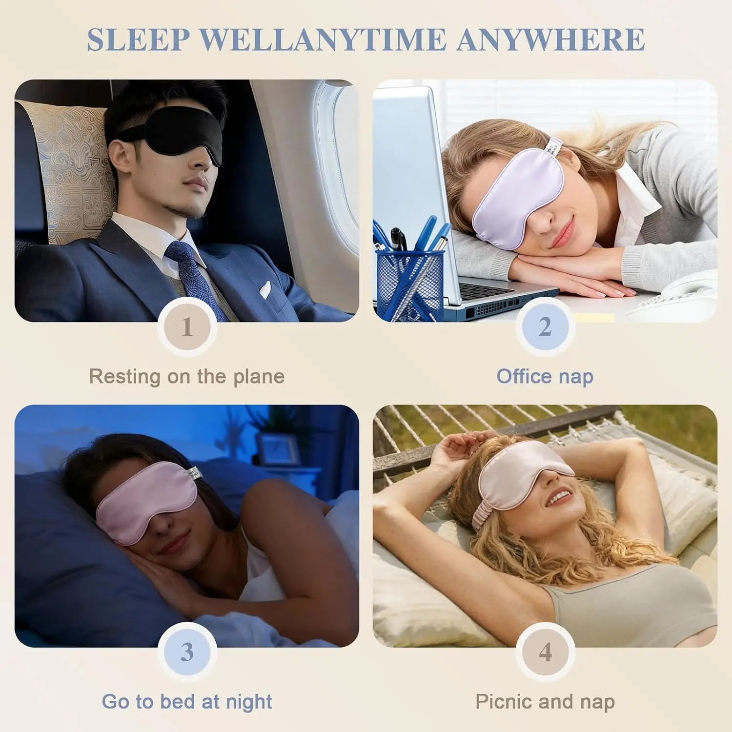 Luxury Sleep Goggles - Silk Eye Mask for a Restful Night and Relaxing Travel Experience