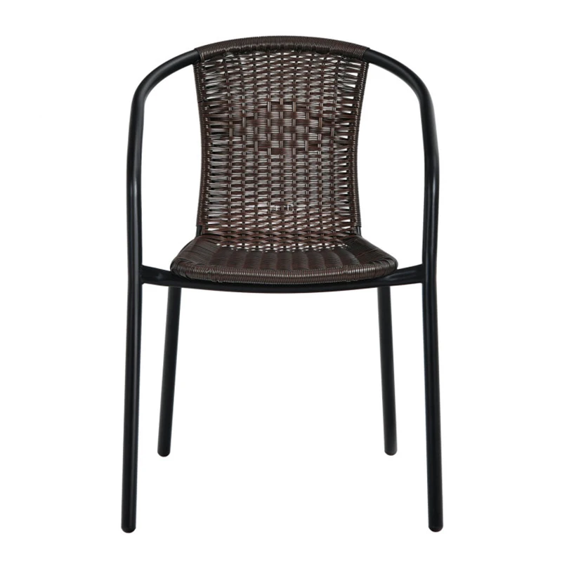 

Set of 4 Patio Rattan Dining Chairs with Curved Backrest for Yard Garden Tabouret Jardin Sillas De Patio Exterior