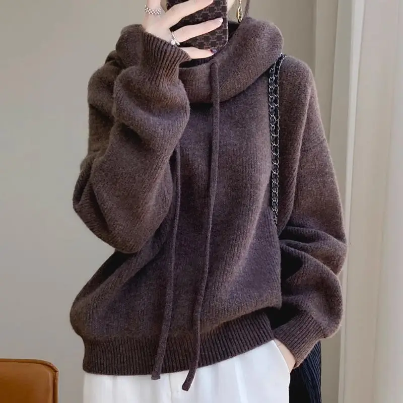 Autumn Winter Long Sleeve Knitted Pullover Sweater