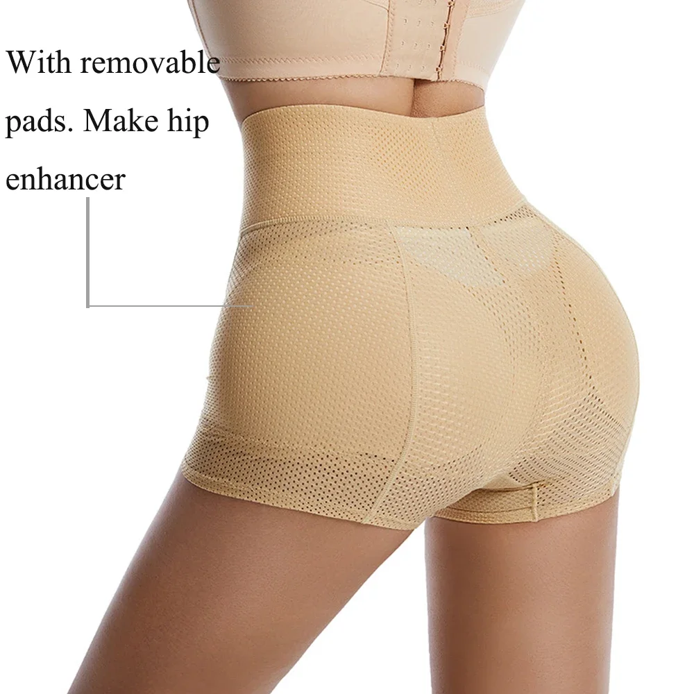 Hip Shapewear Women Mid-waist Body Shaper Butt Pad Underwear Removable Fake Ass Buttocks