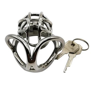 Prevent Extramarital Sex,Testis separate Cock Cage,Stainless Steel Male Chastity Device,Penis Lock,Cock Ring,Chastity Belt,134 5