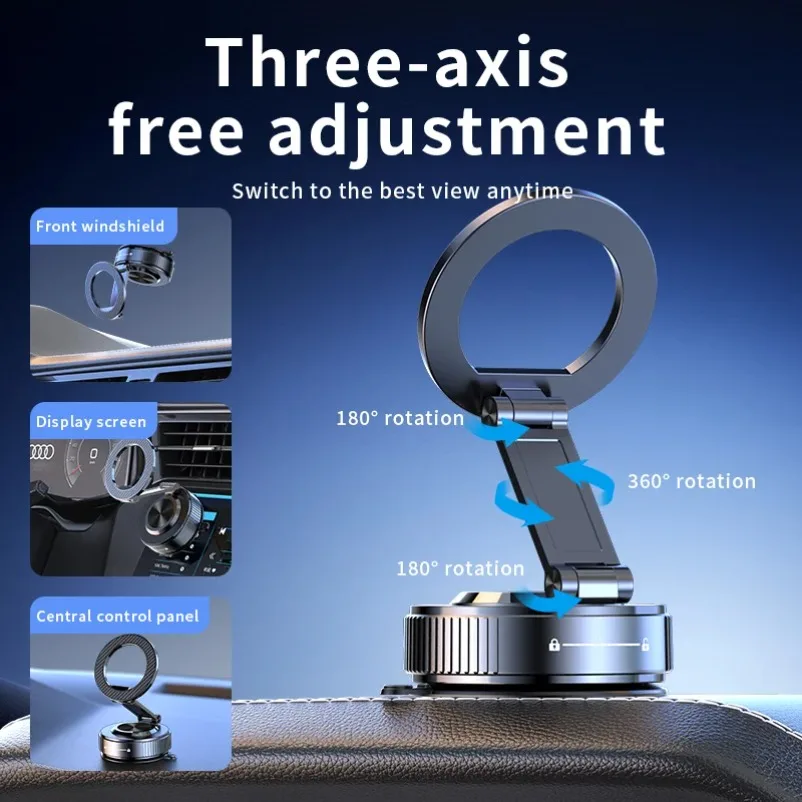 360 Adjustable Car Vacuum Magnetic Phone Holder for iPhone 17 16