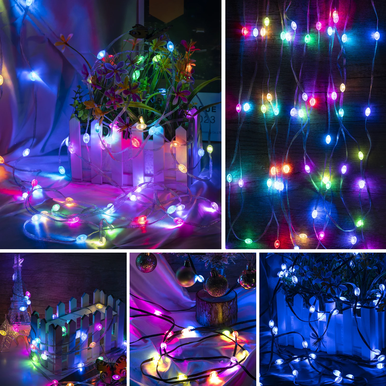 LED String Lights Dreamcolor USB LED String Light BT Music APP WS2812B Garland Fairy Lights for Christmas Birthday Party Decoration Waterproof