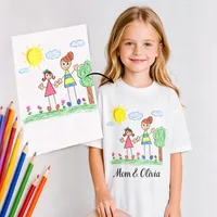 T-shirt personnalisé pour enfants, t-shirt vierge à dessiner, design personnalisé, logo, photo ou texte, t-shirt artistique pour enfants, garçons et filles 1