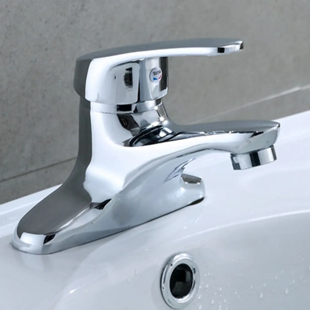 Bathroom Faucet Bathroom Faucet Double-Hole Basin Hot Cold Water Faucet for Toilet Kitchen Bathroom Steel Basin Mixing Valve Switch