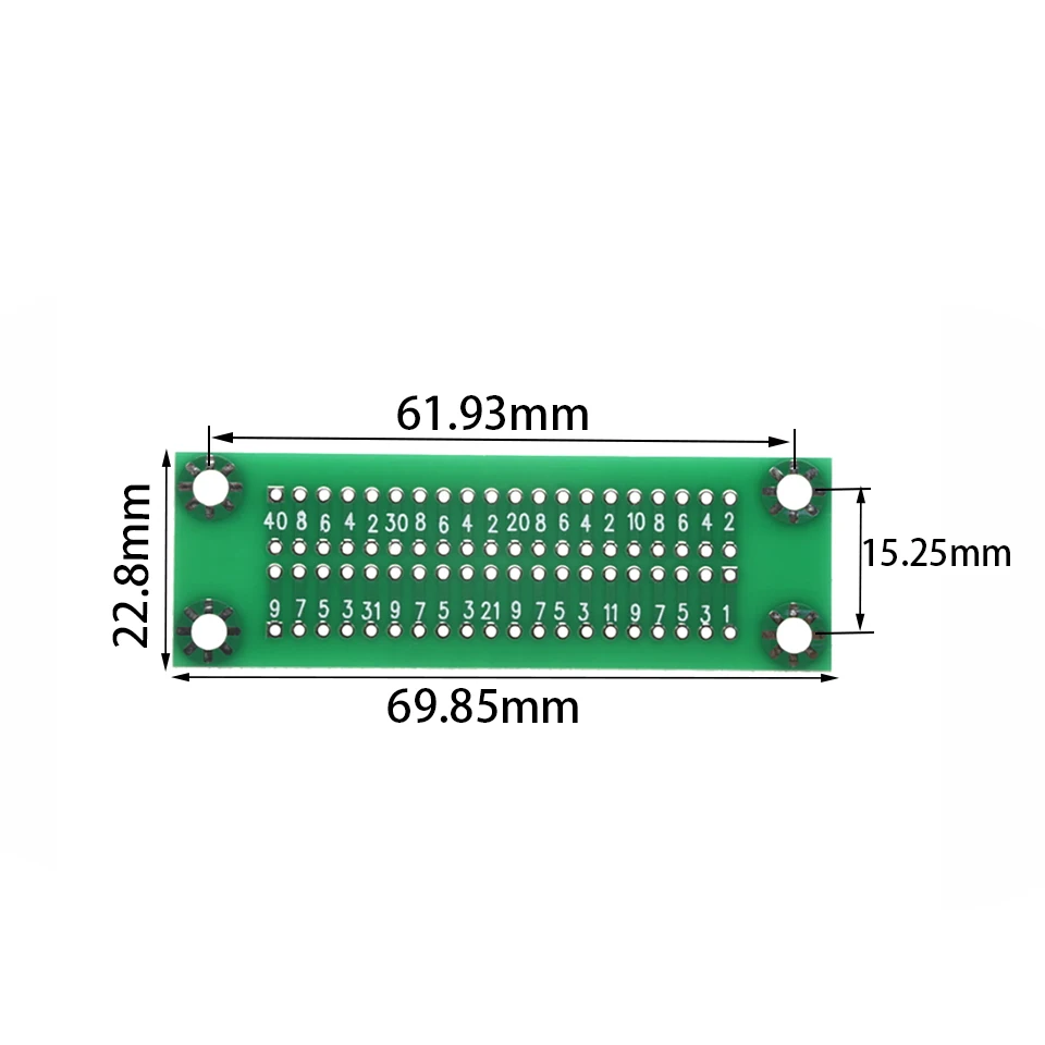 1-100 Stück Multifunktions-Adapterplatte 40-PIN Einzel-Dreh-Testplatine Steckbrett Universalplatte Lochplatte PCB – Detail 1