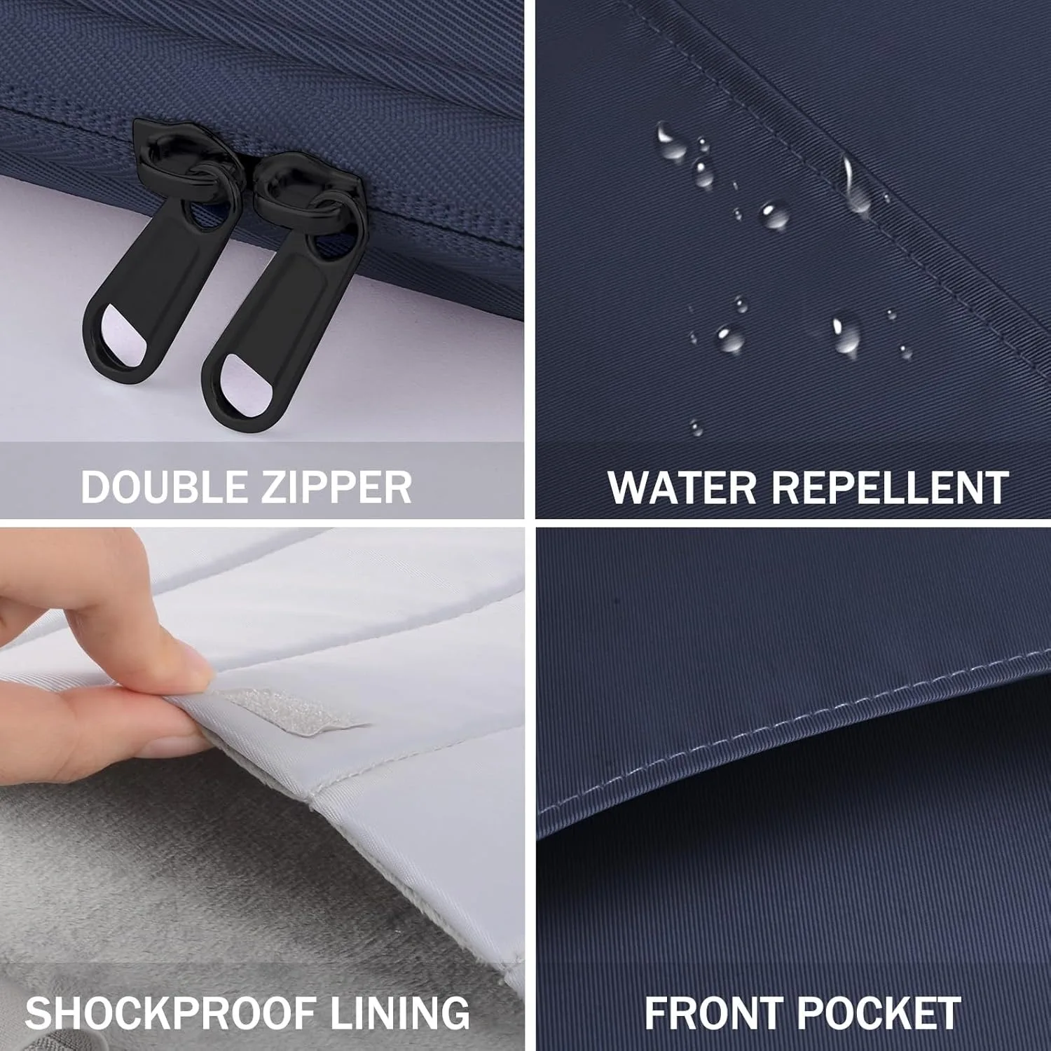 Shockproof Portable Tablet Storage Sleeve with Dual-Way Zippers