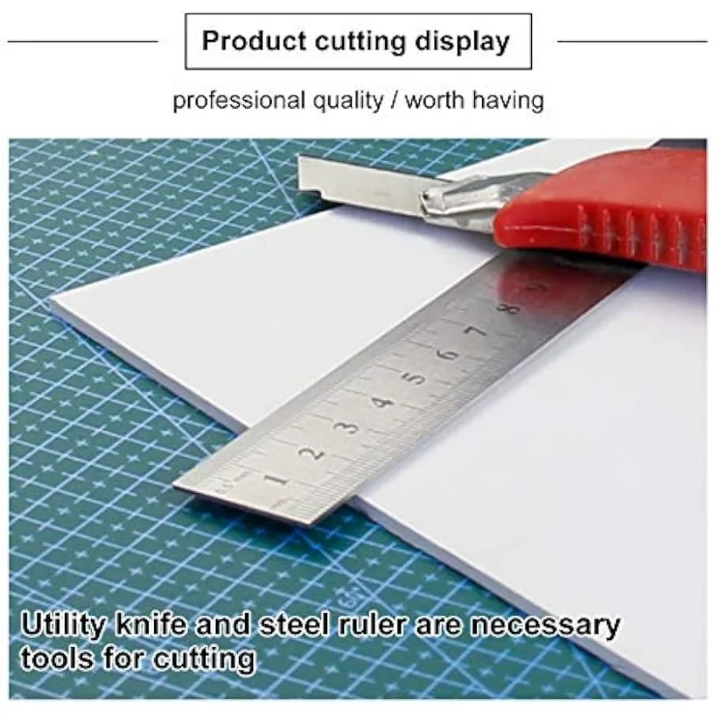 5 Sheets 3mm White Foam Boards 11.8x7.8" Rectangle Foam PVC Sheet Poster Board Mount Board for Mounting