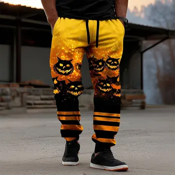 Pipistrello di zucca Costumi di Halloween Pantaloni Tasche laterali da uomo Pantaloni sportivi con coulisse elastica Pantaloni da jogging Pantaloni casual Autunno Inverno 1