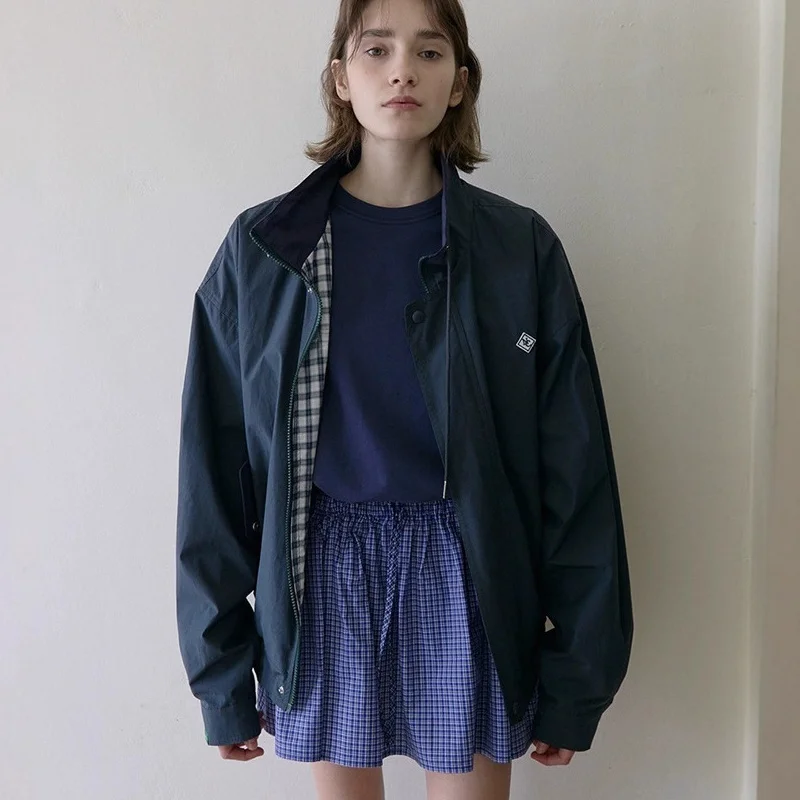 여성용 빈티지 양면 착용 루즈 캐주얼 자켓 Dongda Gate Workwear Outerwear East Gate H25 가을 컬렉션