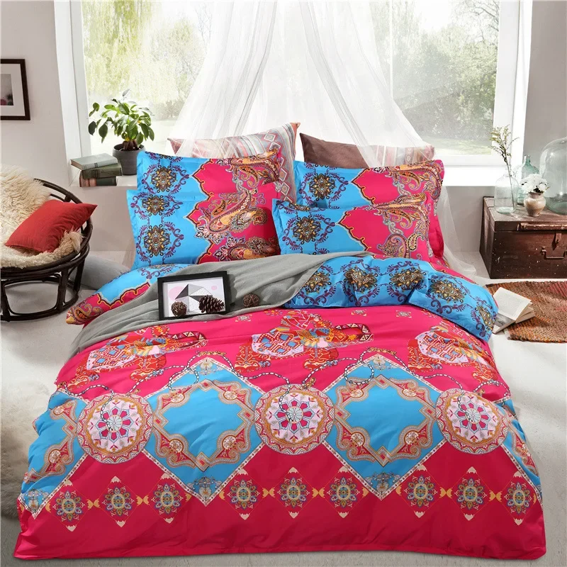 

Hongbo Bohemian Style Floral Printing Twin/Queen/King Boho Mandala Bedding Set 4pcs Duvet Cover Set Bed linen Bed Sheet
