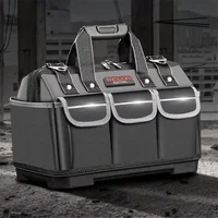 New DELIXI 1680D Oxford Gray Tool Bag Organizer Large Tools Pouch for Electrician Carpenter Mechanic Storage Toolbag