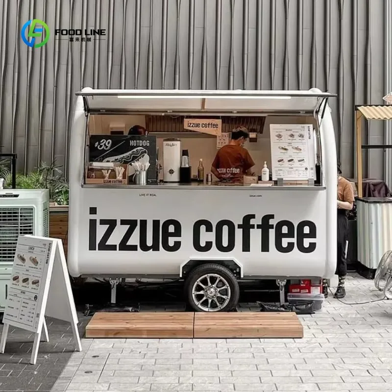 Furgone Commerciale per Caffè, Rimorchio per Concessioni, Camion Mobile per Gelati, Attrezzatura Portatile CE per Ristorazione Veloce, Personalizzabile - immagine 2
