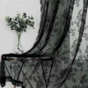 1PC lace German curtain with pole style window screen curtain, suitable for beautifying curtains in living rooms and bedrooms 6