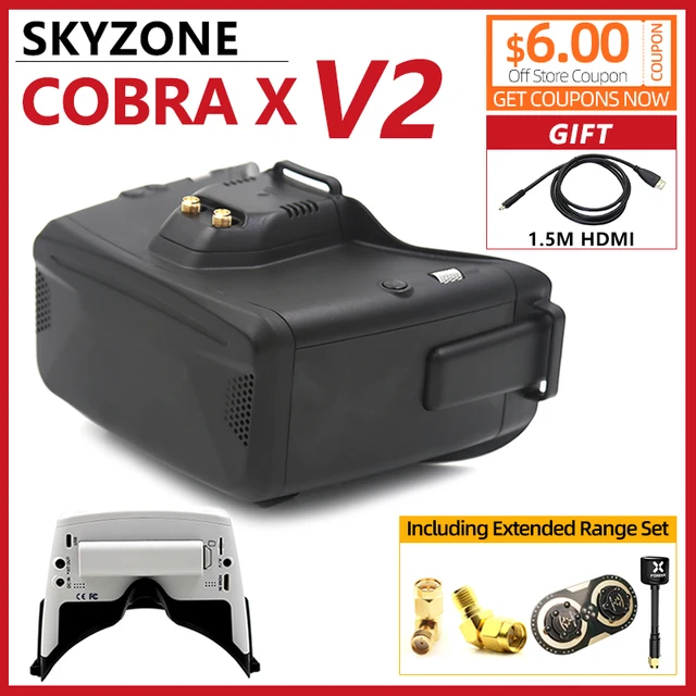 SKYZONE Cobra X V2 Cobra S 1280x720 800x480 5.8G 48CH RapidMix Receiver Head Tracker DVR FPV Goggles With HDMI For FPV Racing 1