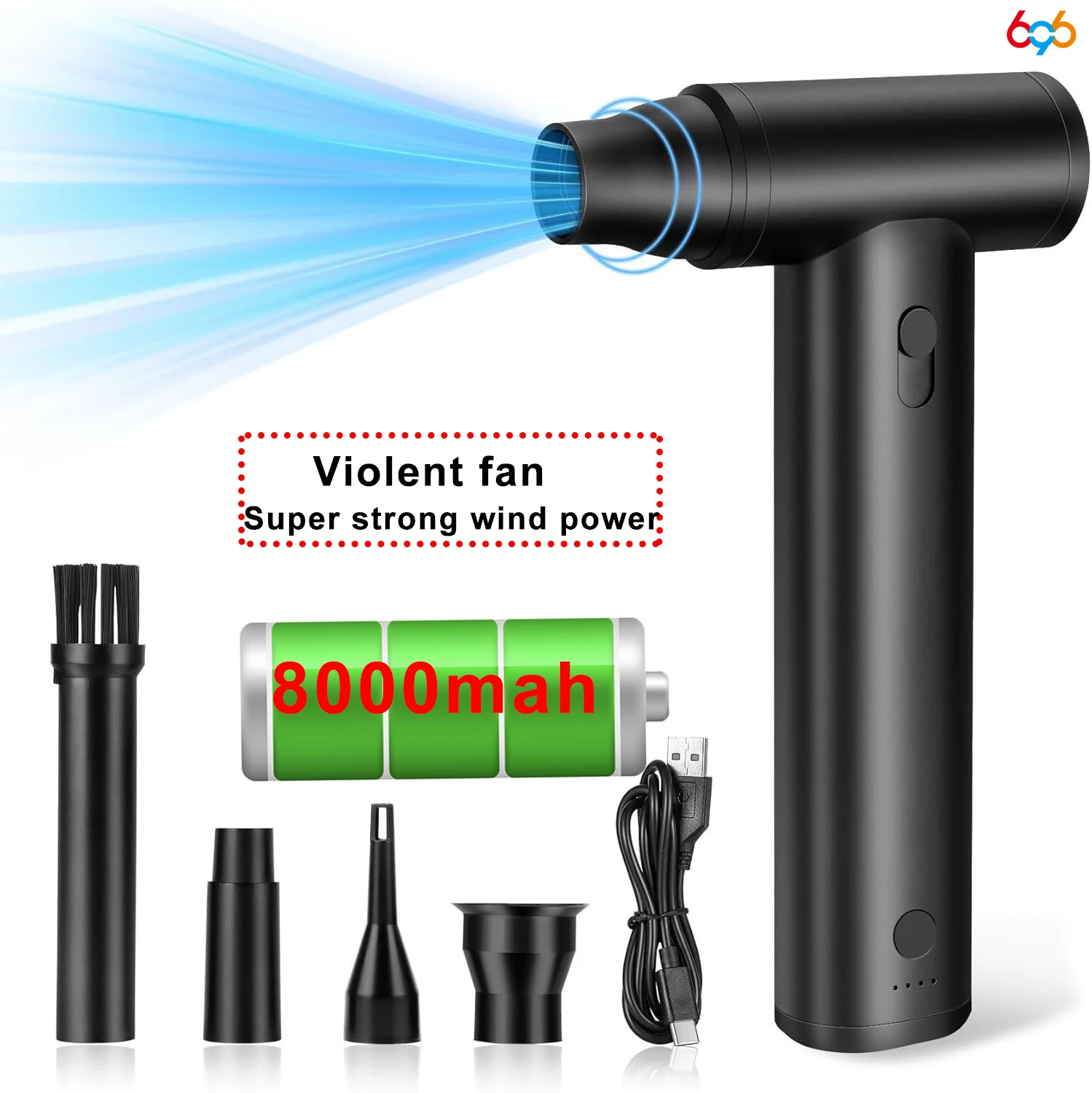 Portable Handheld Wireless Violent Fans Electric Air Duster Cordless Compressed Violent Turbo Fan handheld fan electric air duster Home Cleaning Tools 120000 RPM