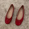 Retro Ultra-soft Women Shoe Spring Bow Red Flat Sole Single  Leisure Comfortable Leather Shoe New Ballet Shoe Zapatos Mujer 1