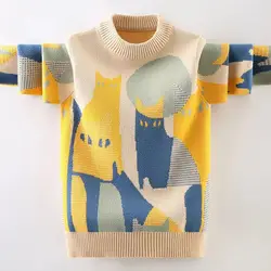Kids Autumn Spring Casual Cotton Pullove Sweater 3-14 Years Boys Girls Leisure Korean Style Outfits Tops Children Clothes