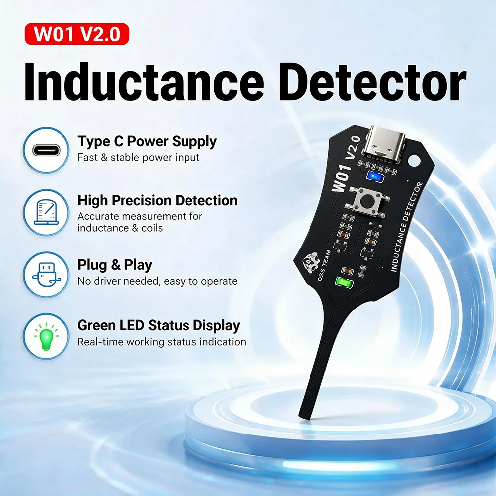 Compact Inductance Detector with Type-C Fast Fault Detection for Coil & Electronic Component Repair