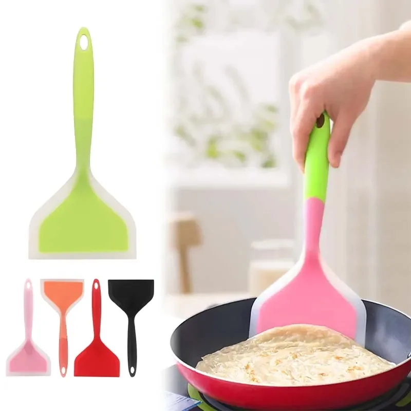 Silicone Spatula Wide Mouth Non-stick Scraper Steak Beef Egg Cooking Spatula Pancake Baking Tools Kitchen Cooking Shovel 1