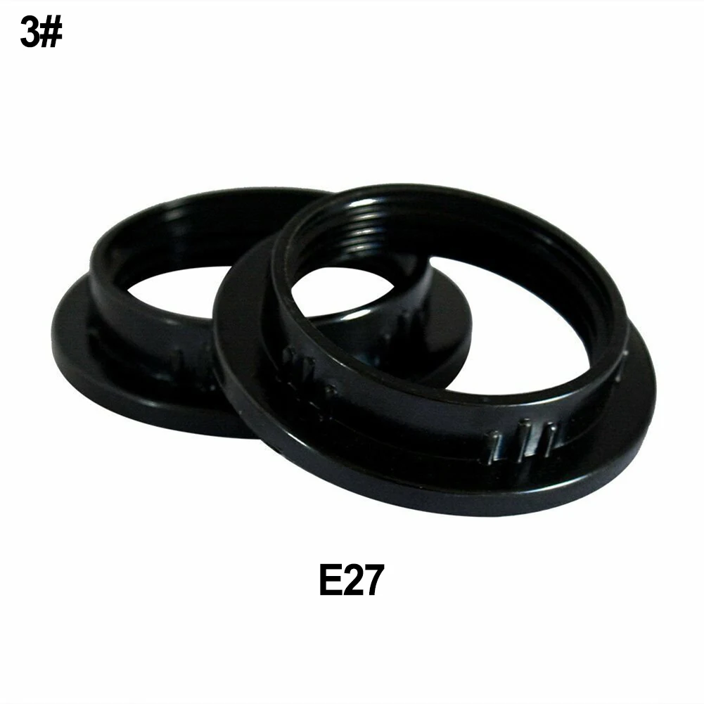 JNXQWE E26/E27 Lampenschirm-Ringe – 2 Stück, Schwarz, 40 Mm Innendurchmesser, Aus Kunststoff