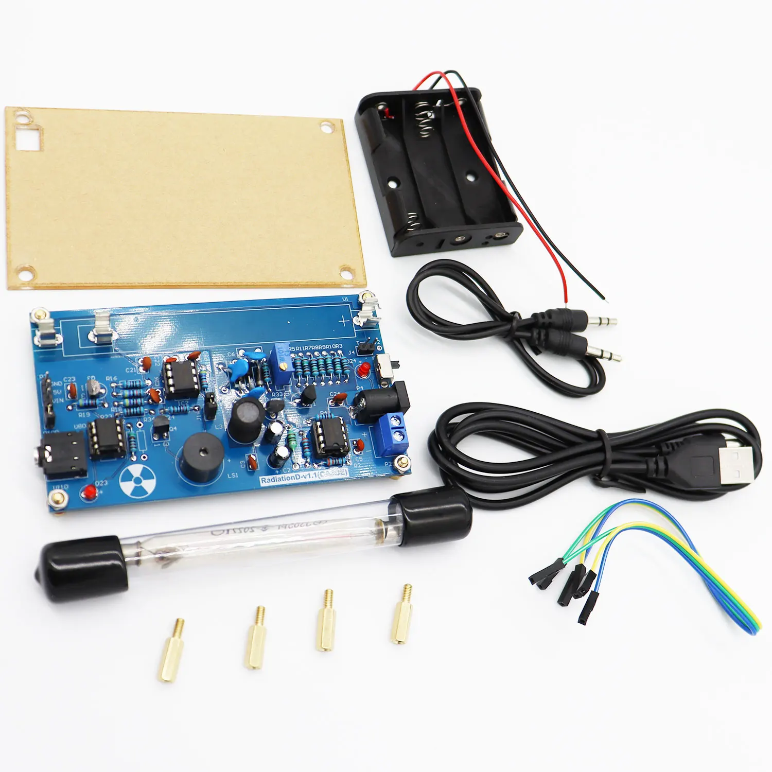 Assembled DIY Geiger Counter Kit Assembled Radiation Detector System Miller Tube Nuclear Radiation Detector Geiger Counter Kit radiation detector geiger counter