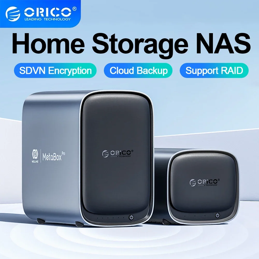 오리코 듀얼 베이 NAS 3.5인치 HDD 및 M.2 NVMe SSD 메타큐브 네트워크 스토리지 서버 (RAID, 원격 액세스, 가정용 개인 클라우드 지원)