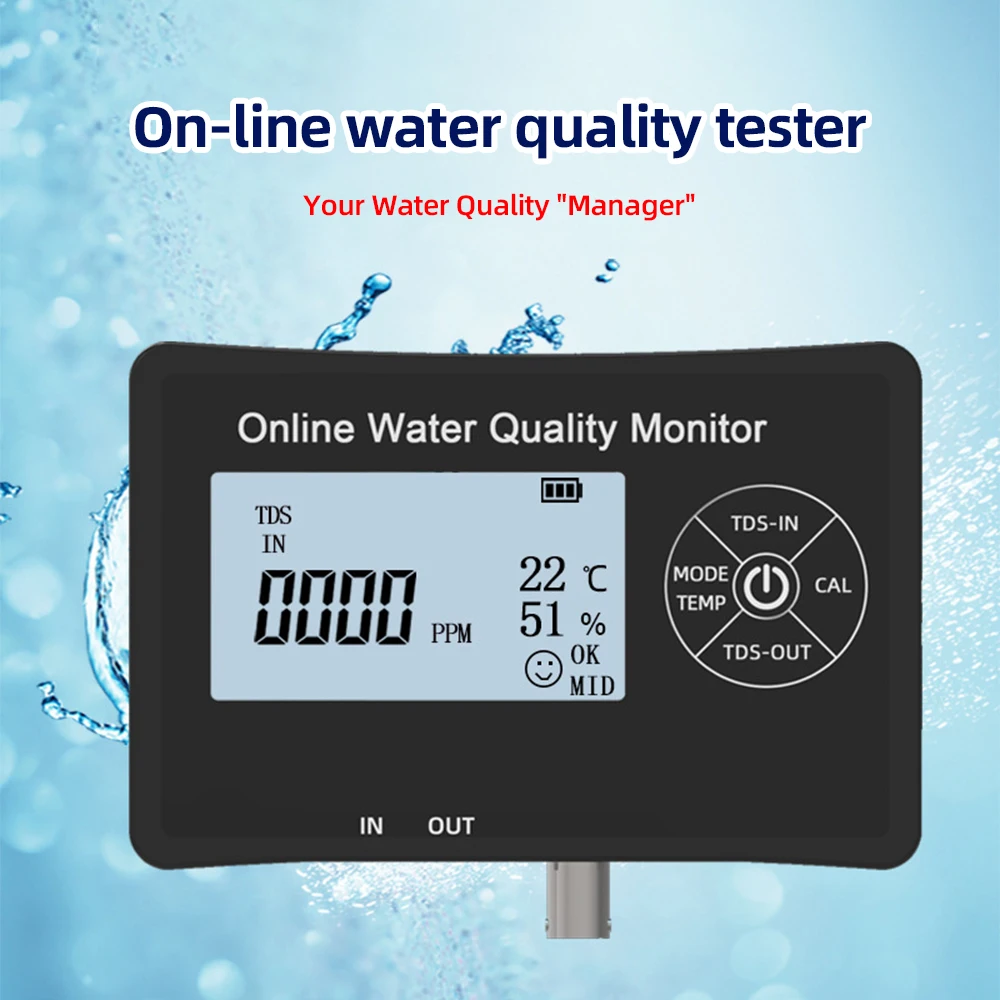 5 in1 PH Meter Water One Click Calibration Digital Water Quality Tester EC/TDS/PH/Temperature/Humidity Meter Drinking