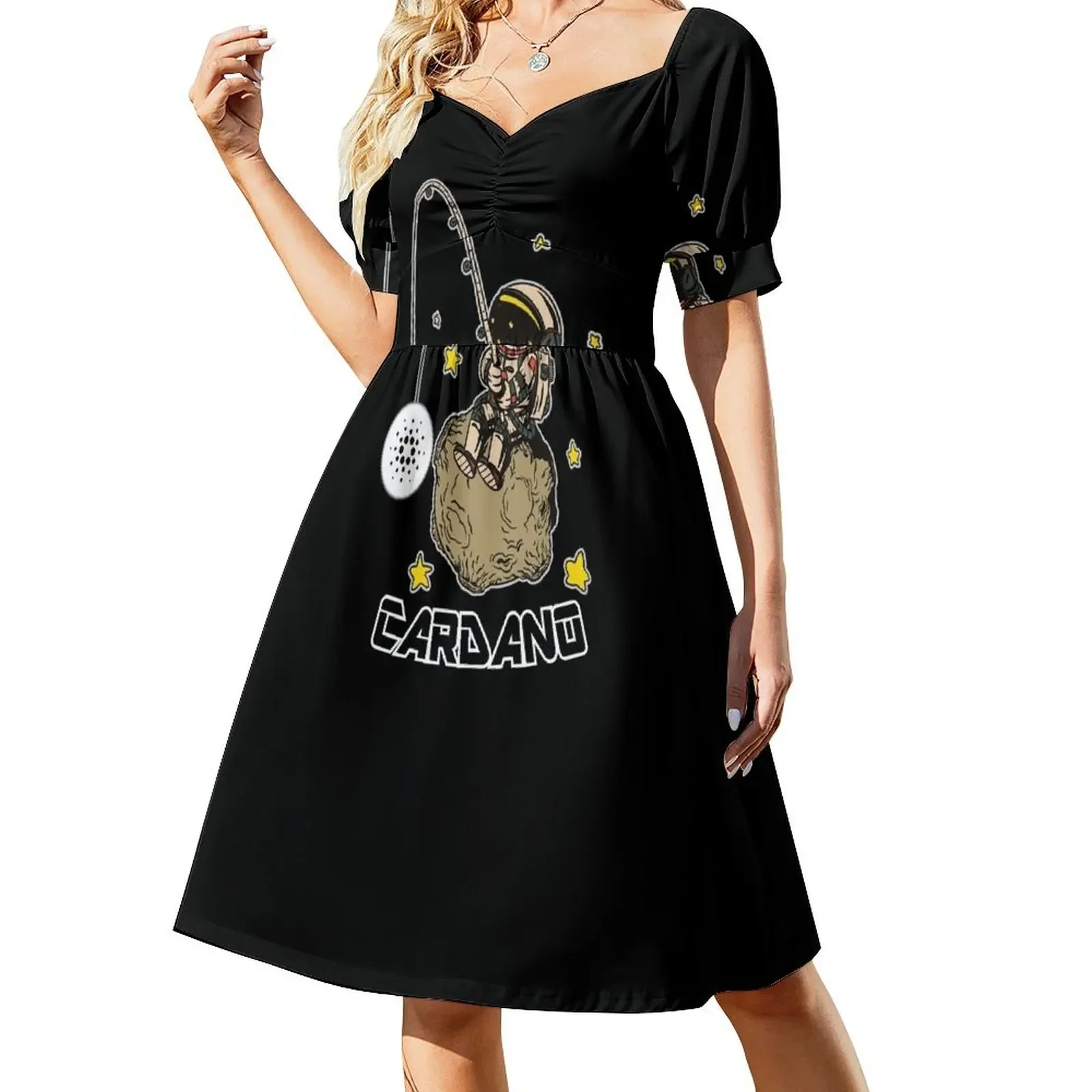 thumbnail image 1 of Astronauta pescando para Cardano ADA Vestido sin mangas Vestido para embarazadas ropa de mujer tendencia Ropa de mujer Vestido, 1 of 7